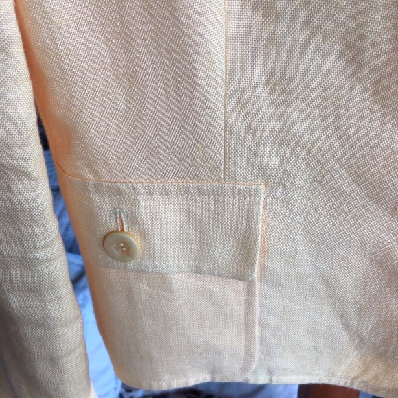 Talbots Irish Linen Jacket Butter Yellow Size 4 Four Buttons, Two Pockets Lined - Picture 6 of 8